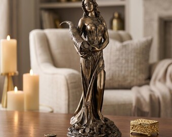 Wealth Goddess Statue Resin Figurine Prosperity Decor Abundance Sculpture Home Office Spiritual Gift