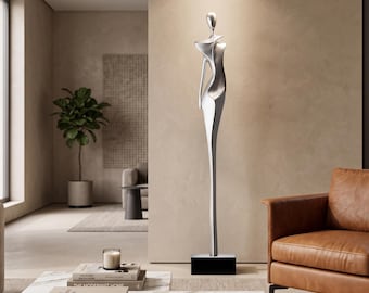 Luxury Abstract Figure Sculpture 76cm Resin Modern Black Statue Contemporary Home Decor Entryway Console Table Living Room Office Accent