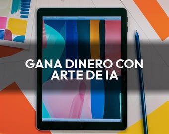 Gana Dinero con Arte Generado por IA - Midjourney DALL-E Guía Español | Vende Impresiones y Descargas Digitales | PDF