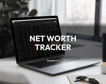 Rastreador de patrimonio neto - Calculadora de activos y pasivos / Resumen mensual del patrimonio neto / Panel de finanzas personales / Seguimiento de la riqueza