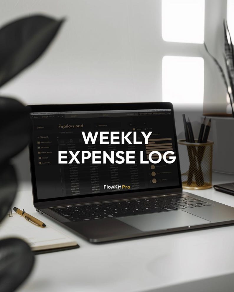 Veckovis utgiftslogg - 7 dagars utgiftslogg | Veckovis budgetplanerare | Daglig utgiftsspårare | Spenderingsvanor | Direkt nedladdning bild 1