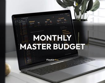 Presupuesto Maestro Mensual - Hoja de cálculo de Google Sheets / Planificador de finanzas personales / Registro de ingresos y gastos / Plantilla de presupuesto mensual de Excel