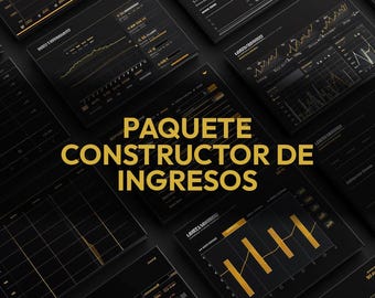 Constructor de Ingresos - Paquete Constructor de Ingresos Excel Español | Presupuesto + Panel Anual + Patrimonio + Ingresos | Google Sheets