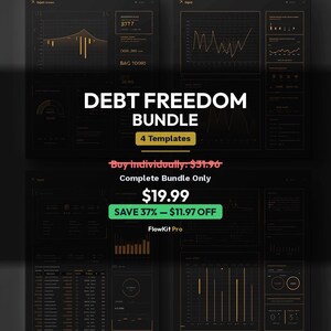 Depth Freedom Bundle - Debt Payoff | Debt Snowball Avalanche Tracker | Savings Goals Sinking Funds | 50/30/20 Budget | Get Out of Debt