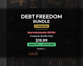 Depth Freedom Bundle - Debt Payoff | Debt Snowball Avalanche Tracker | Savings Goals Sinking Funds | 50/30/20 Budget | Get Out of Debt