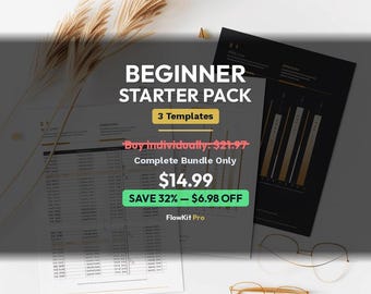Beginner Starter Pack - Simple Budget Templates | Weekly Expense Tracker | Paycheck Budget | 50/30/20 Rule | Easy Budget Spreadsheet Bundle