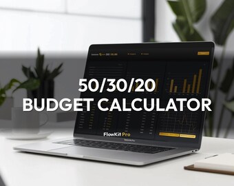 50/30/20 Budget Calculator - Budget Rule Calculator | Beginner Budget Spreadsheet | Needs Wants Savings Budget | Simple Budget Planner