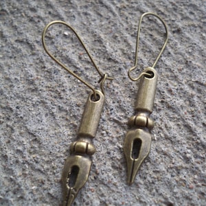 Calligraphy Nib Earrings, Author Novelist Jewelry, Writers Jewelry, Book lover gifts, Great gifts for our writer friends