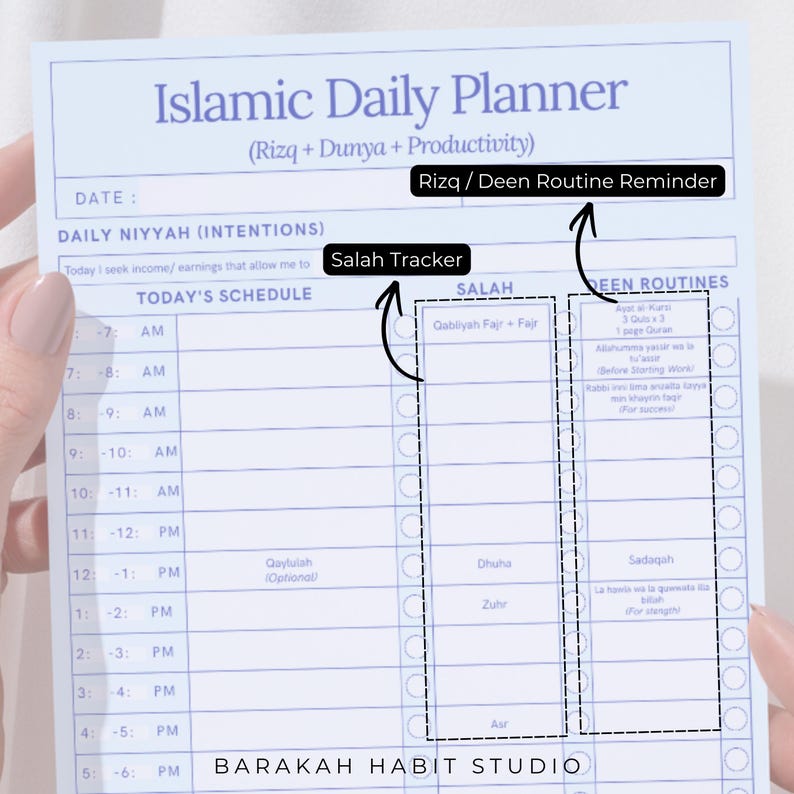 Islamic Daily Planner | Rizq, Productivity, Salah Tracker (PDF Download ...