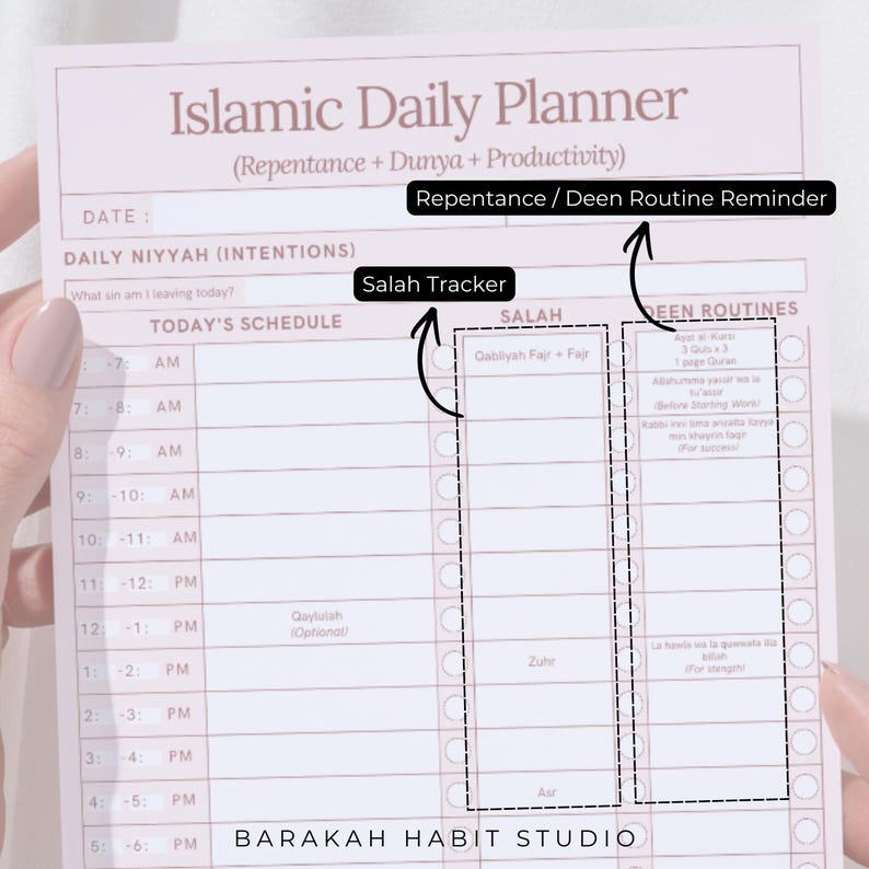 Islamic Daily Planner | Repentance & Productivity Tracker | Faith-based ...