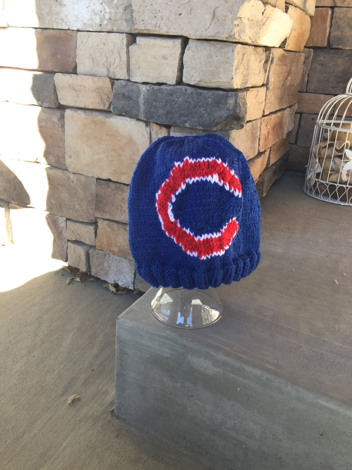 Chicago Cubs Logo Beanie Hat PATTERN Ribbed Brim Intarsia Etsy