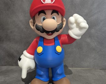 3D Mario-figuurtje | Retro gamingbeeldje | Decoratie voor je gamer-setup | Cadeau voor Nintendo-fans | Super Mario-collectie | Handgemaakt figuurtje