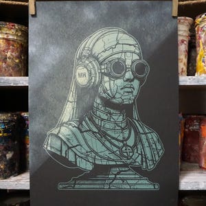 Icona Meccanica - Poster Serigráfico Numerato 50 x 35 cm | Carimbo Artigianale em Cartoncino Dipinto a Mano | Edizione Limitata Fabricado na Itália