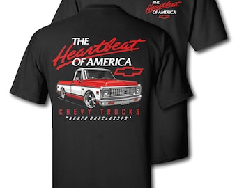 Red Chevy Truck Graphic Tee: Heartbeat of America Classic Streetwear
