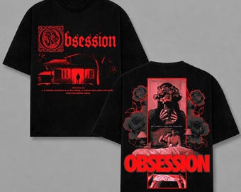 Obsession 2026 Horror Movie Shirt, Gothic Red Graphic Tee, Front and Back Print Vintage T-Shirt, Be Careful Who You Wish For Dark Alt Top