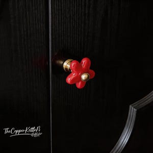 Ceramic Flower Cabinet Knob, Dopamine Drawer Handle, Ins Style Hardware For Wardrobe