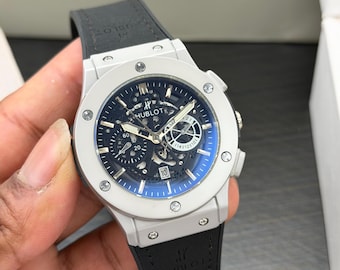 Orologio da uomo analogico al quarzo: cinturino in pelle, datario – Modello originale