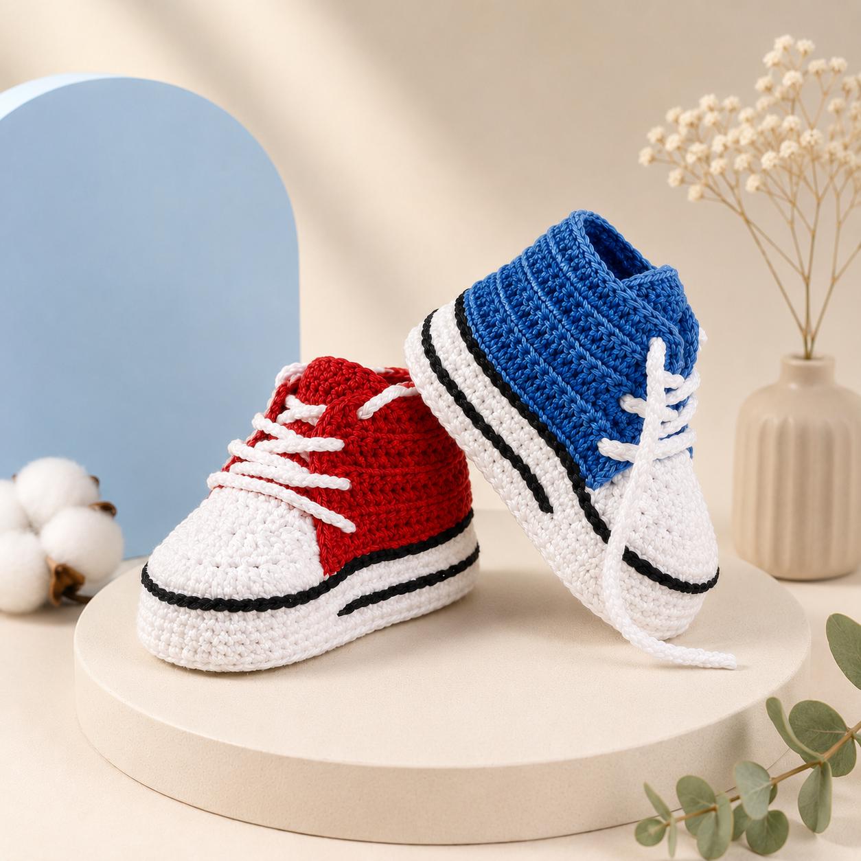 Baby Sneakers Crochet Pattern PDF, Crochet Baby Booties Pattern, High ...