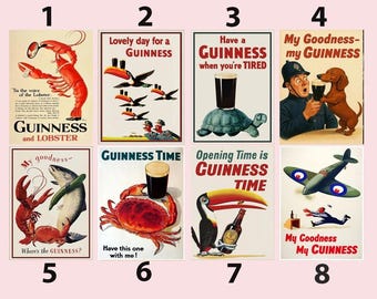Vintage Guinness Advertising Art Retro Beer Poster