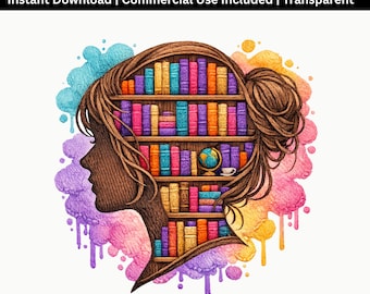Teacher Mind PNG | Book Lover Art Design | Education Sublimation File