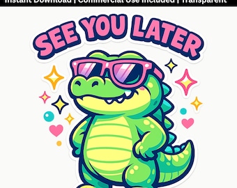 Dinosaur PNG Clipart | Sunglasses Dino Sublimation Design (Digital Download)