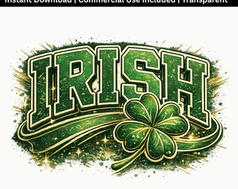 Irish Shamrock PNG | St Patricks Day Shirt Design | Lucky Clover Sublimation Graphic File
