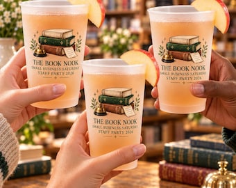 Bookshop Staff Party Cups for Small Business Saturday