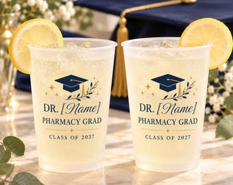 Graduation Party for Pharmacists Cups, Personalized PharmD Class of 2027