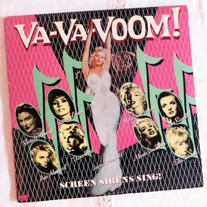 Vintage 1985 Va-Va-Voom! Various Compilations ~ Screen Sirens Sing ~ 2 Vinyl PINK LPs; Booklet
