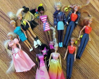 Large Collection of Small Colorful McDonalds Dolls / Happy Meal Dolls ~ Barbie