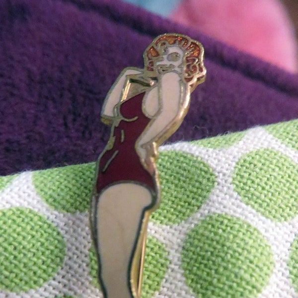 GORGEOUS Rare 1953 Marilyn Monroe Gold Stick Pin ~ Bathing Suit ~ 20th Century Fox