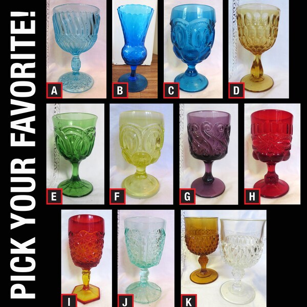 Colored Glass Stemware Etsy