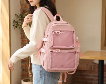 Mochila japonesa Kawaii Ita, mochila escolar grande transparente, mochila estilo JK para la universidad.