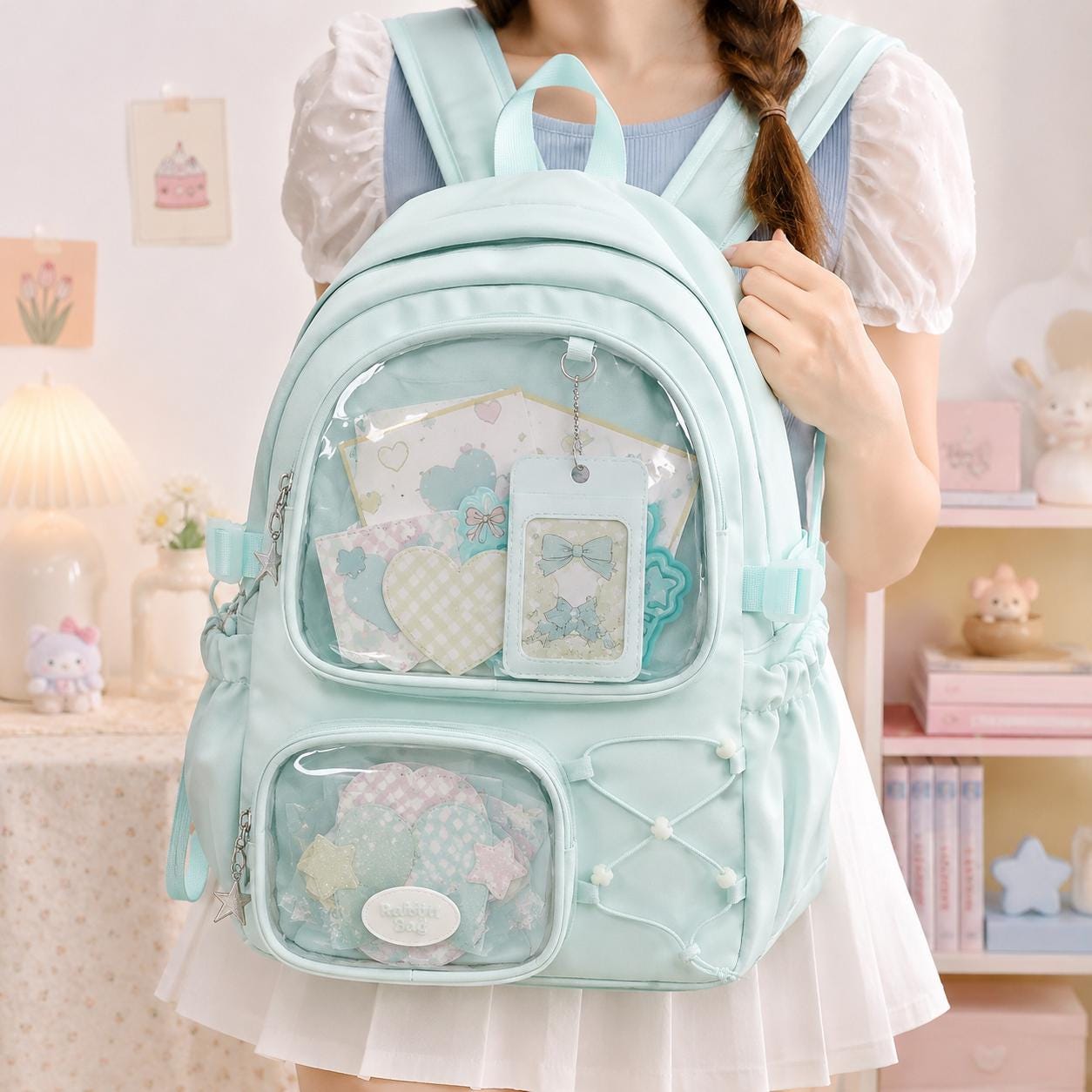 Backpack With Windows Ita Backpack With Clear Windows, Enamel Pin Display Bag, Anime School ...