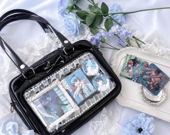 Bolso Bow Ita: Bolso bandolera transparente de PU para hombro o espalda.