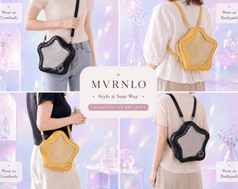 Bolso bandolera Star Ita, bolso de exhibición con forma de estrella Kawaii, bolso con ventana transparente, lindo bolso tipo mochila/bandolera, regalo para ella.