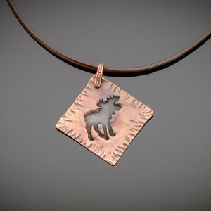 North American Moose Crossing Solid Copper pendant #moosecrossing