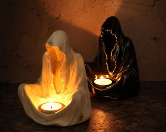 Portavelas gótico de mago, decoración de altar de bruja para Halloween