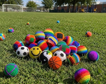 Hacky Sack Ball au crochet fait main, jouet coloré pour sac à pied