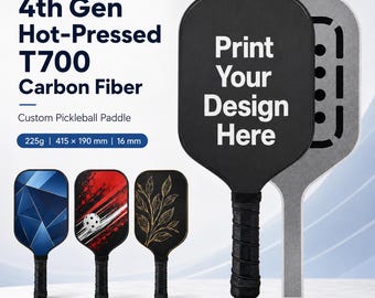 Pala de pickleball personalizada, fibra de carbono T700 de cuarta generación prensada en caliente, regalo deportivo personalizado