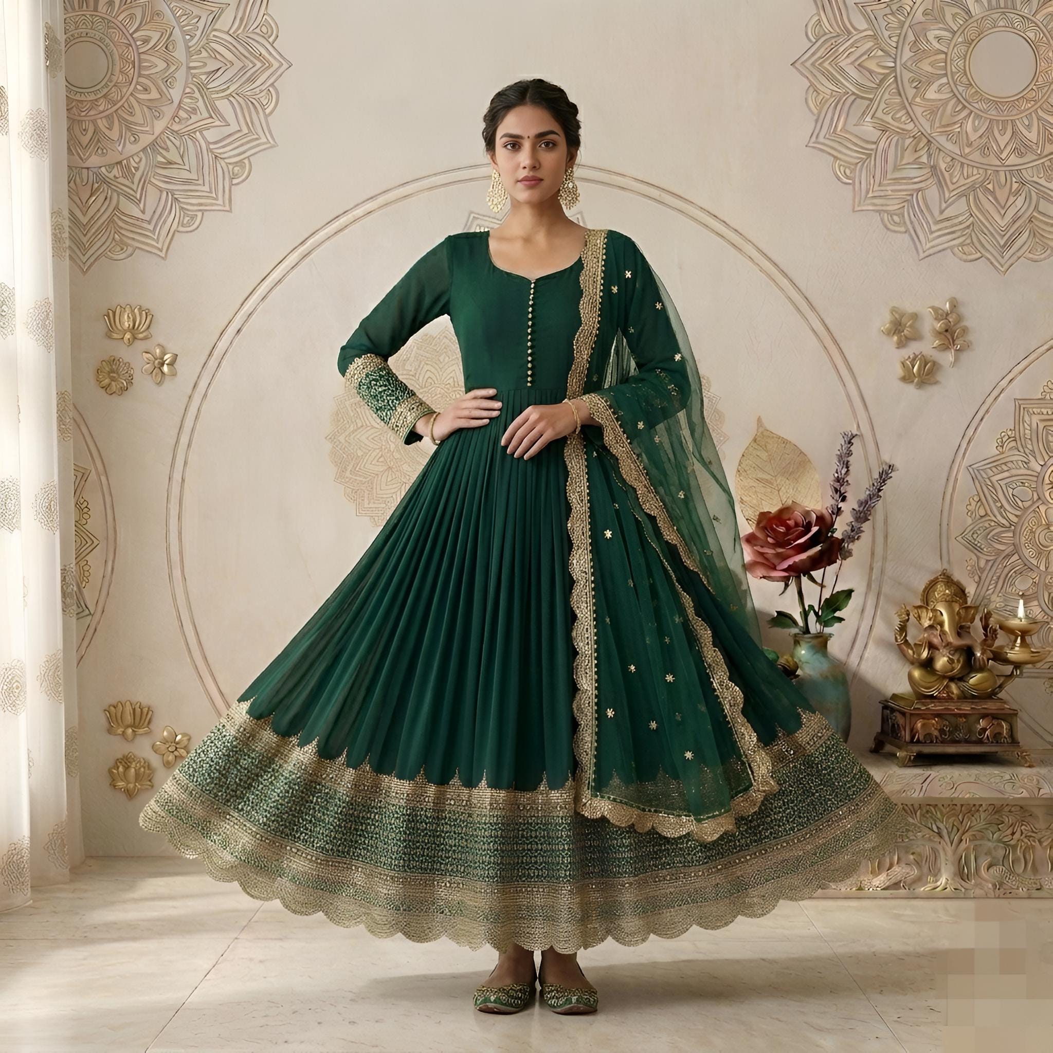 Pakistani Wedding Dress Dark Green - Etsy Pakistani Wedding Dress Dark Green - Etsy