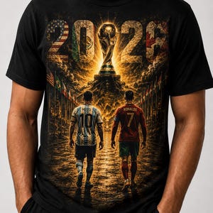 World Cup Messi Ronaldo PNG Design, Printable T-shirt Designs, FIFA 2026 T-shirt Pngs World Cup 2026 PNG, Digital Download