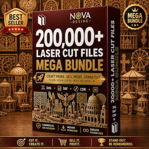 Ponad 200 000 mega pakietów plików do cięcia laserowego DXF SVG, projekty 3D 2D, pliki do cięcia CNC, Cdr, Ai, Eps, wzór do grawerowania wektorowego, Ultimate Laser Mega Pack