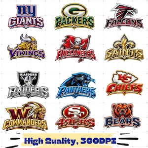 32 Football Team PNG Bundle,  Football Mascot Designs , Game Day PNG Pack , Sports Sublimation , Shirt Design ,Digital Download