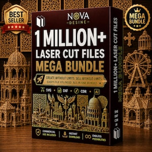 1.000.000+ lasergesneden ontwerpen megabundel, lasergravurebestanden, CNC-lasergesneden, laserbrandbestanden, topontwerpen SVG, woondecoratie, Ultimate Pack