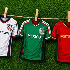 USA, Mexico and Portugal Shirt Banners