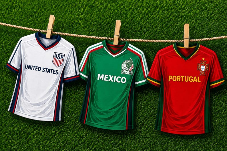USA, Mexico and Portugal Shirt Banners