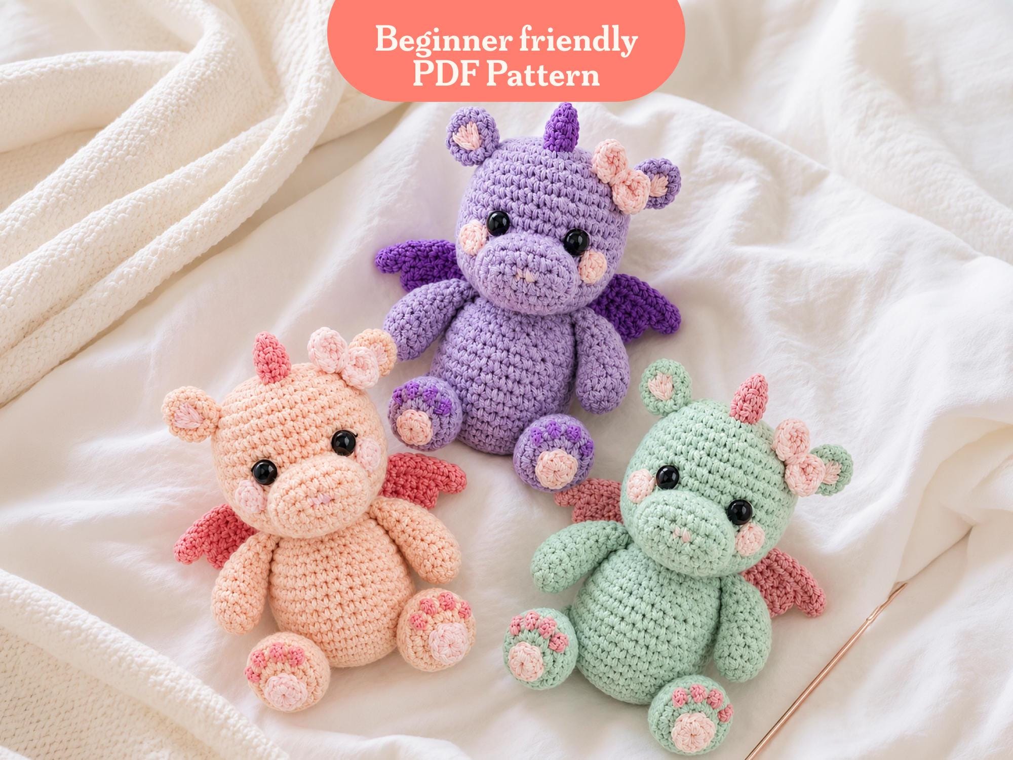 39 Dragon Crochet Patterns: Unleash Your Creativity with These Unique Designs 1 Amigurumi Baby Dragon Beginner Tutorial kawaii Plush Toy