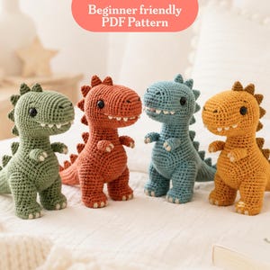 Crochet T Rex Amigurumi Pattern, Kawaii Dinosaur PDF, Beginner Tyrannosaurus Plushie Tutorial, Cute Dino Nursery Decor, Baby Shower Gift