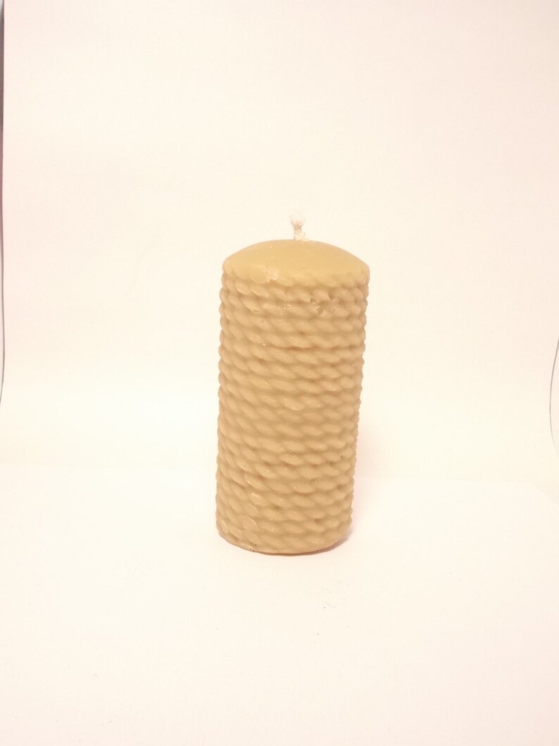 Beeswax Candle Rope Pillar Beeswax Candle Etsy